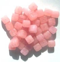 40 8x9mm Pink Marble Cube Beads